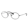 Ray Ban Oval Optics Eyeglasses Gunmetal Frame Clear Lenses 48-21 In Gunmetal