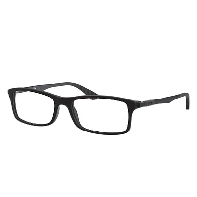 Ray Ban Rb7017 Eyeglasses Black Frame Clear Lenses 52-17