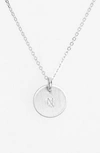 NASHELLE STERLING SILVER INITIAL MINI DISC NECKLACE,IDN4CS