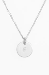 NASHELLE STERLING SILVER INITIAL MINI DISC NECKLACE,IDN4CS