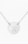 Nashelle Sterling Silver Initial Disc Necklace In Sterling Silver X