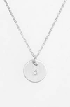 NASHELLE STERLING SILVER INITIAL MINI DISC NECKLACE,IDN4CS