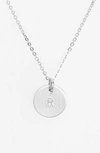 NASHELLE STERLING SILVER INITIAL MINI DISC NECKLACE,IDN4CS