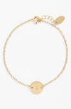 Nashelle Initial Mini Disc Bracelet In 14k Gold Fill S