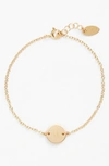 Nashelle Initial Mini Disc Bracelet In 14k Gold Fill M