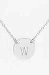 NASHELLE STERLING SILVER INITIAL DISC NECKLACE,IDN6008S