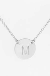 NASHELLE STERLING SILVER INITIAL DISC NECKLACE,IDN6008S