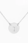 NASHELLE NASHELLE STERLING SILVER INITIAL DISC NECKLACE,IDN6008S