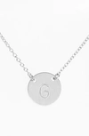 NASHELLE STERLING SILVER INITIAL DISC NECKLACE,IDN6008S