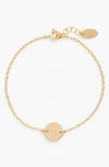 NASHELLE INITIAL MINI DISC BRACELET,IDB15G