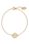 NASHELLE INITIAL MINI DISC BRACELET,IDB15G