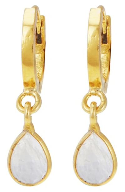 Adornia Moonstone Huggie Earrings In Gold Moonstone