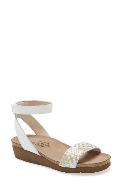 Naot Abbie Ankle Strap Sandal In White
