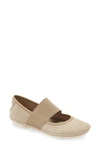 Camper Right Nina Leather Ballerina Flat In Medium Beige Suede