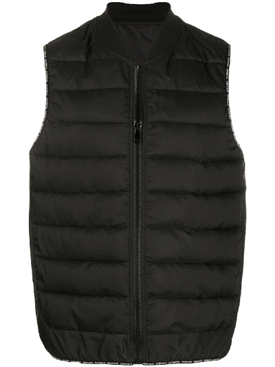 Versace Padded Gilet Jacket In Black