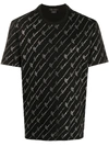 VERSACE CRYSTAL-LOGO EMBELLISHED T-SHIRT