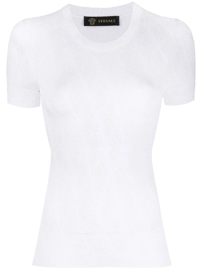 Versace V-knit Top In White