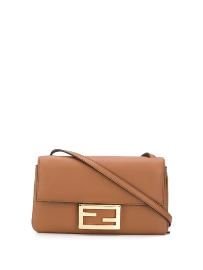 Fendi Small Baguette Crossbody Bag In Brown