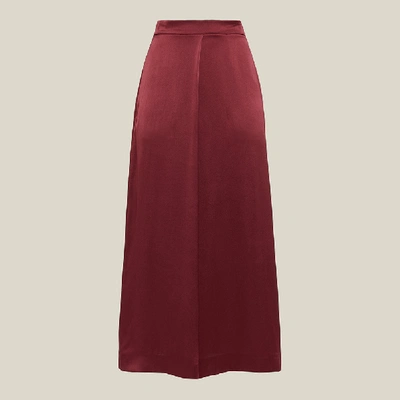 Pre-owned Layeur Red Mae High Waist Silk Culottes Fr 44