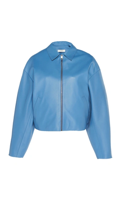 Aeron River Leather Jacket In Blue