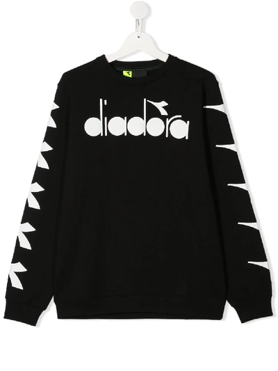 Diadora Junior Teen Logo-print Sweatshirt In Black