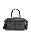 Serapian Leather Mosaico Holdall In Black
