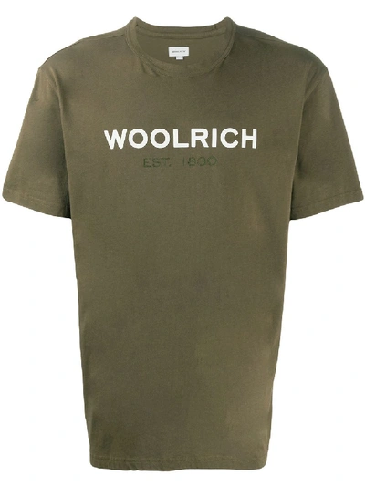 Woolrich Logo Print T-shirt In Green
