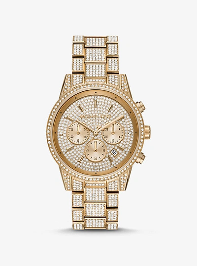 Michael Kors Ritz Pavé Gold-tone Watch