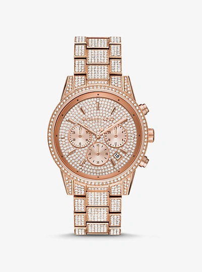 Michael Kors Ritz Pavé Rose Gold-tone Watch