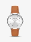 MICHAEL KORS BLAKE SILVER-TONE AND LEATHER WATCH