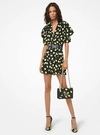 MICHAEL KORS LEMON-PRINT CREPE DE CHINE PUFF-SHOULDER ROMPER