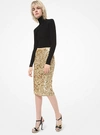 Michael Kors Sequined Stretch-tulle Pencil Skirt In Natural