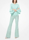 MICHAEL KORS LEOPARD SEQUINED STRETCH-TULLE FLARED PANTS