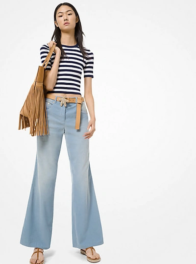 Michael Kors Pincord Wide-leg Pants In Blue