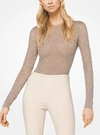 MICHAEL KORS EMBROIDERED STRETCH-TULLE BODYSUIT
