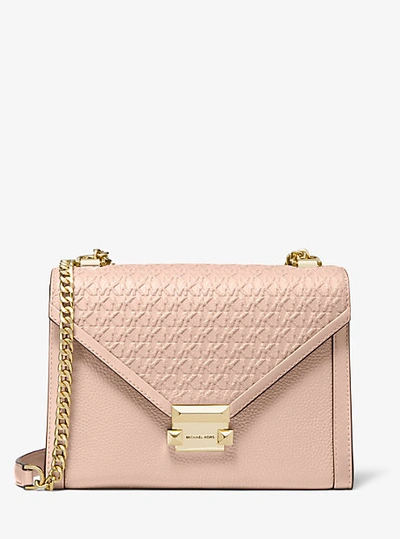 Michael Kors Whitney Large Logo Debossed Pebbled Leather