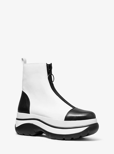 Michael Kors Esme Calf Leather Surf Boot In White