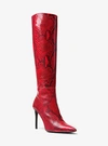 Michael Kors Vesey Python Boot In Red