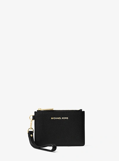 Michael Kors Leather Coin Purse In Black