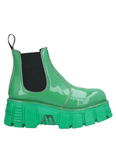 New Rock Ankle Boots In Green