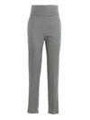 ALEXANDRE VAUTHIER HOUNDSTOOTH PATTERNED COTTON BLEND TROUSERS