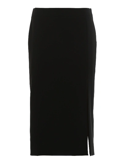 Moschino Side Vent Pencil Skirt In Black