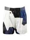 MAISON MARGIELA COTTON PATCHWORK SHORTS,11386983