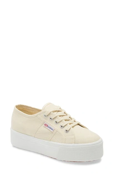 Superga Acot Linea Platform Sneaker In Beige Light Sand