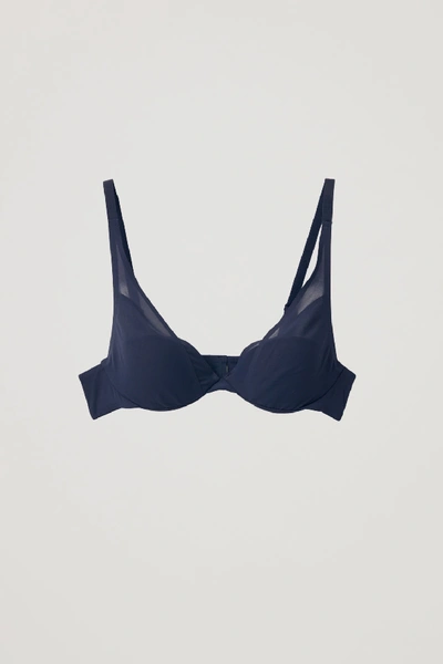 Cos Layered Underwire Bra With Padding In Blue