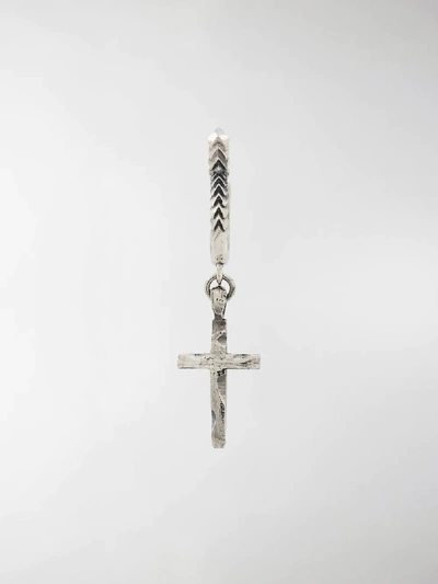 Emanuele Bicocchi Cross Earring In Silver