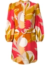 REBECCA VALLANCE SANGRIA ABSTRACT-PRINT BELTED DRESS