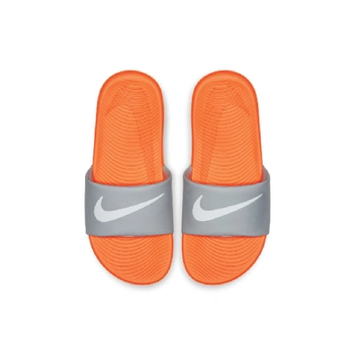 Nike Kawa Little/big Kids' Slide In Total Orange,wolf Grey,white