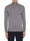 J. Lindeberg Men's Kian Tour Merino Wool Half-zip Sweater In Grey