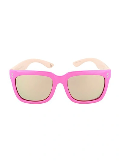 Stella Mccartney Girl's 48mm Mirrored Square Sunglasses In Pink Gold